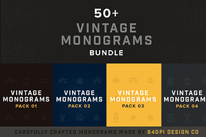 50+ Vintage Monograms Bundle