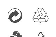 Set icons of recycling or reuse, an Outline Icon by motorama (Thumbnail 1 of 2)