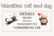 Valentine cat and dog clipart bundle, an Illustration by Designworld (Thumbnail 4 of 10)