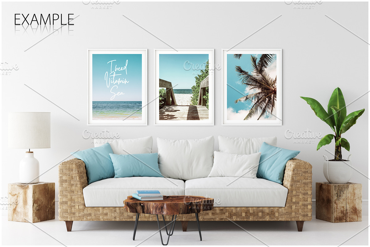 Frames&Walls Coastal Mockups Bundle, a Household Mockup by Yuri-U (Photo 9 of 30)