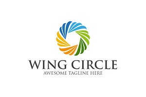 Wing Circle Template Logo