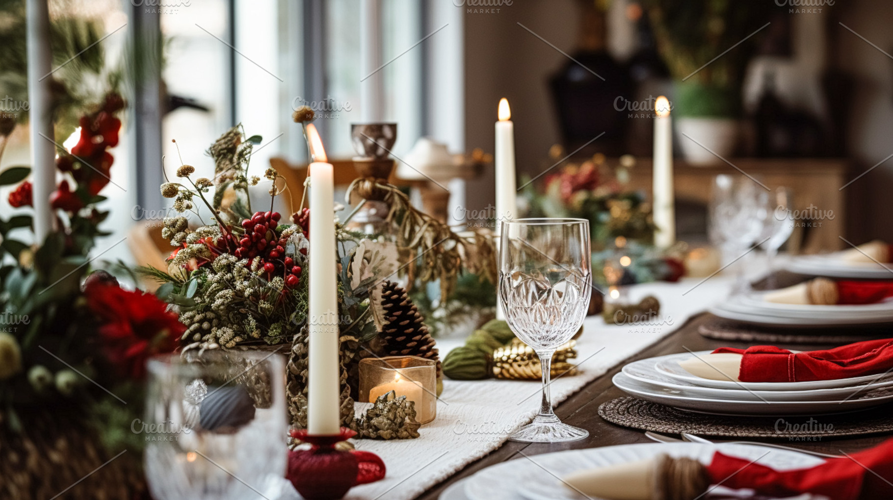 Table decor, holiday tablescape and formal dinner table setting, a Holiday Photo by Anneleven