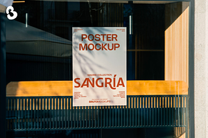Window Poster Mockup PSD