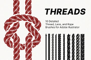 Threads Brushes Set for Illustrator, a Brush Add-On by Garden in frame (Thumbnail 1 of 6)