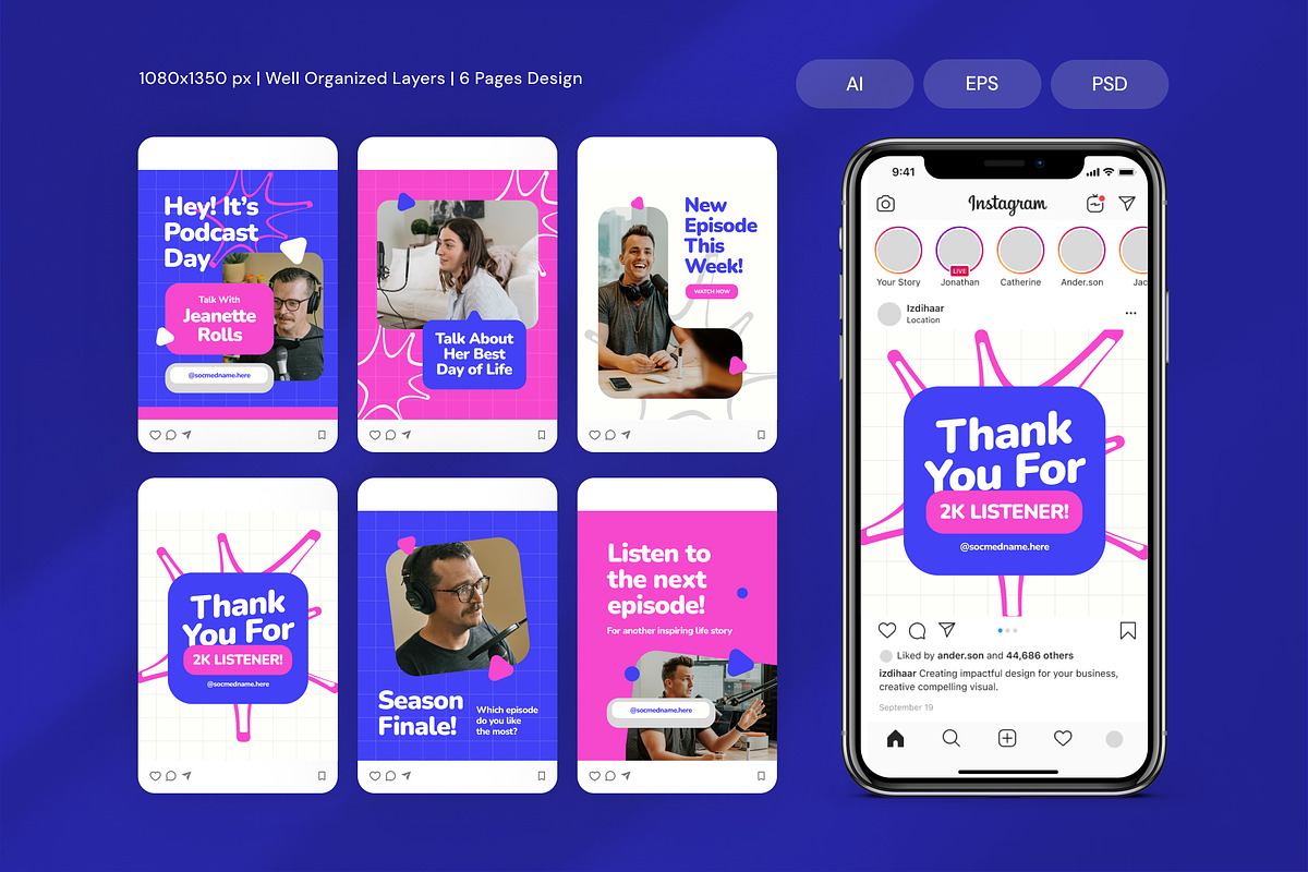 Podcast - Instagram Post, a Resume Template by Izdihaar_Studio (Photo 1 of 3)