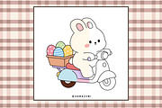 Easter Bunny Coloring Page, a Seasonal Illustration by Hanazumi (Thumbnail 2 of 3)