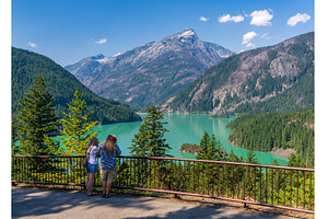 Overlook of Diablo Lake in North, a Nature Photo by Backyard Stock
