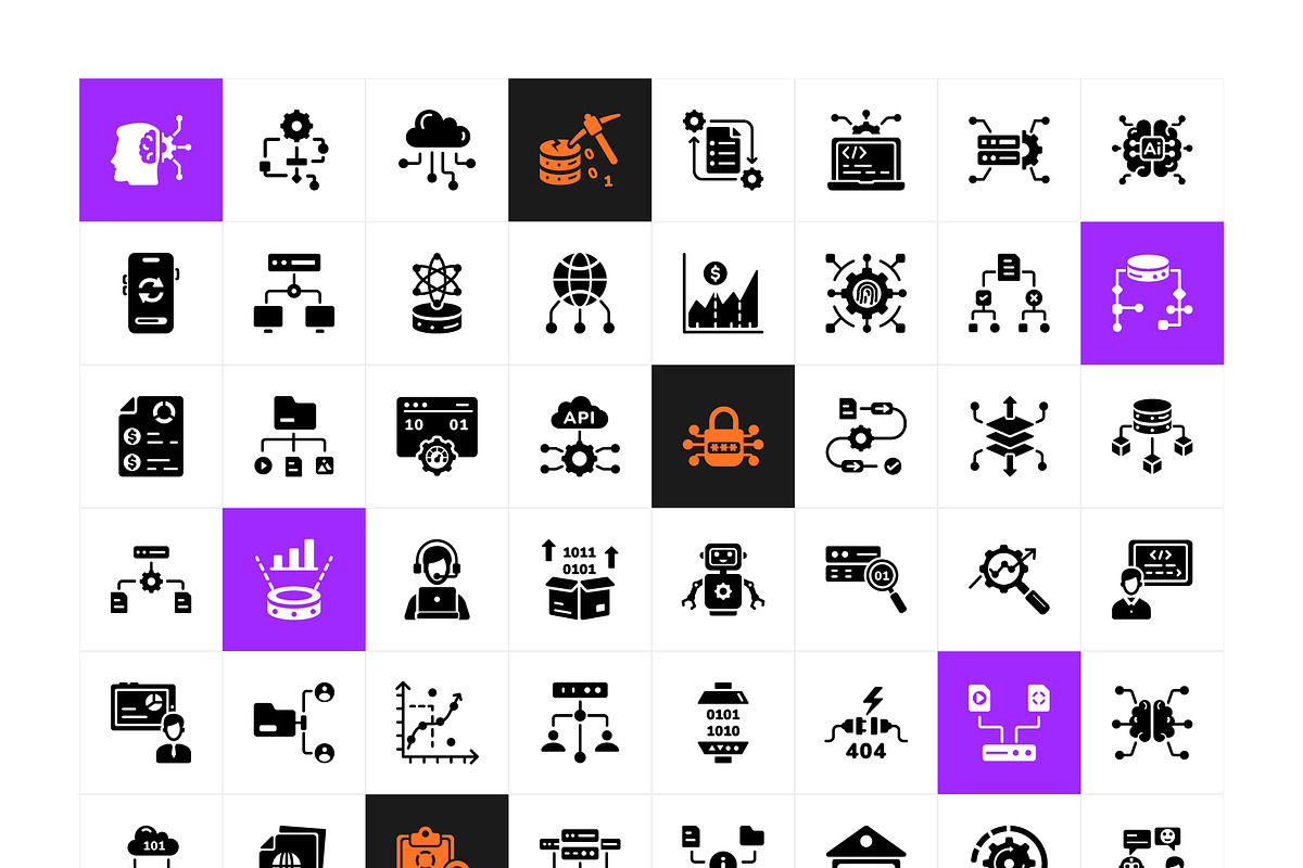 Data Science Icons, a Solid Icon by Prosymbols (Photo 6 of 6)
