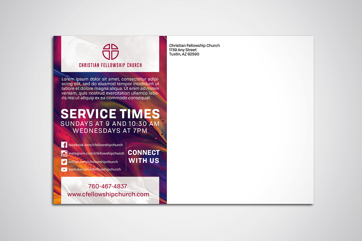 Welcome Worship Event Postcard, a Print Template by Sync Design Soultions (Photo 3 of 3)