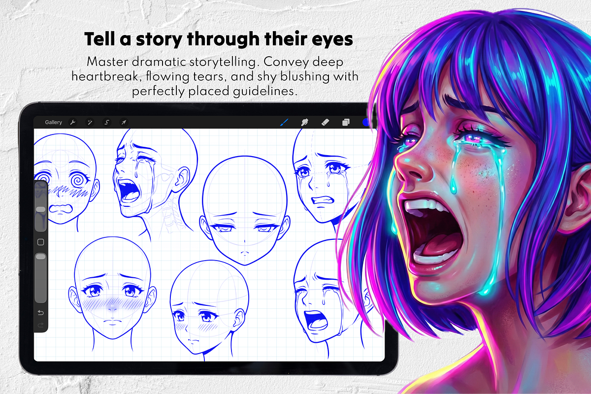150 Anime Female Head Stamps, a Brush Add-On by Selentaori Studio (Photo 9 of 11)