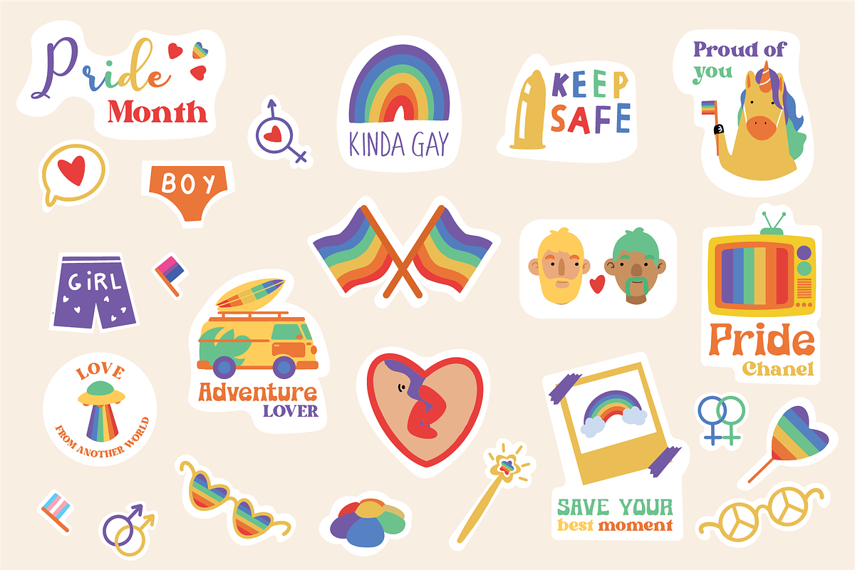 Retro LGBT Pride Month, a Person Illustration by Vibérains (Photo 10 of 12)