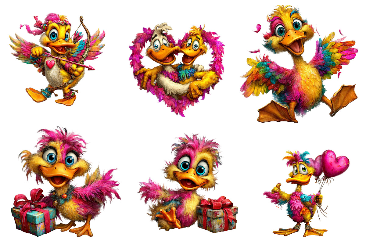Valentines duck clipart, an Illustration by CreationArt (Photo 6 of 7)