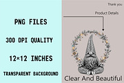 Whimsical Silver Spring Gnome Clipar, an Illustration by SVGArt (Thumbnail 5 of 9)