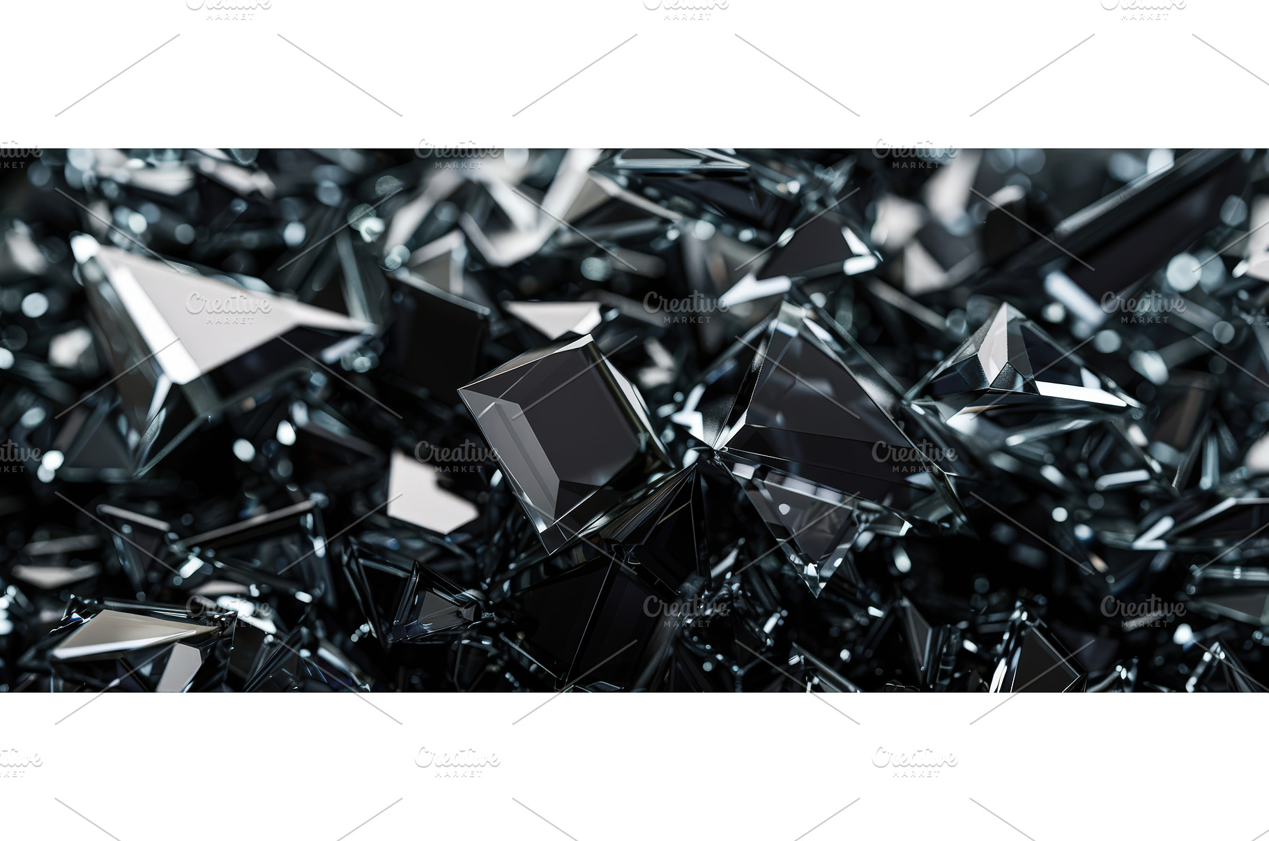 Shiny Black Geometric Crystals with, a Background Photo by piter.goskov