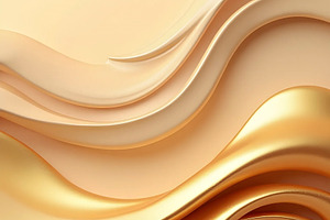 Abstract Gold Ribbon Wave on Blue Lu, a Photo by LOGOCREATIVE