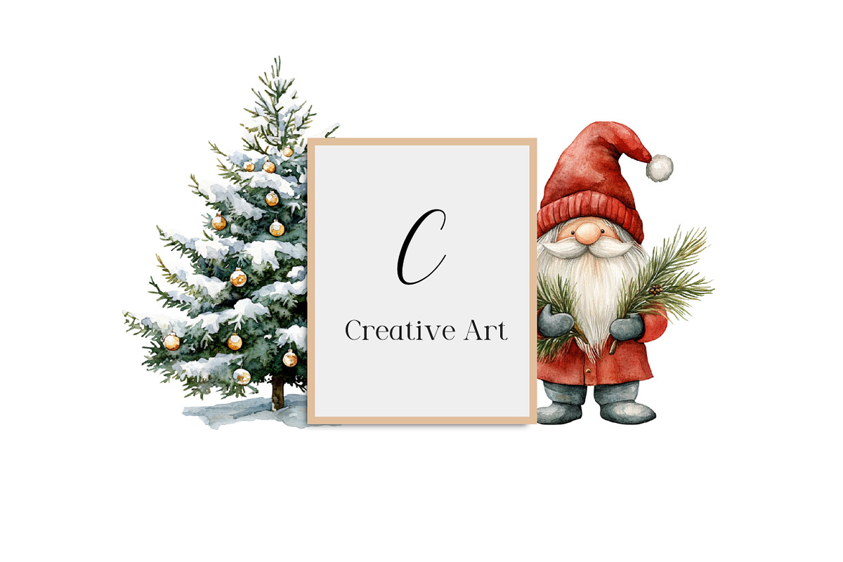 Woodland Christmas Clipart, an Illustration by Creative Art (Photo 6 of 10)