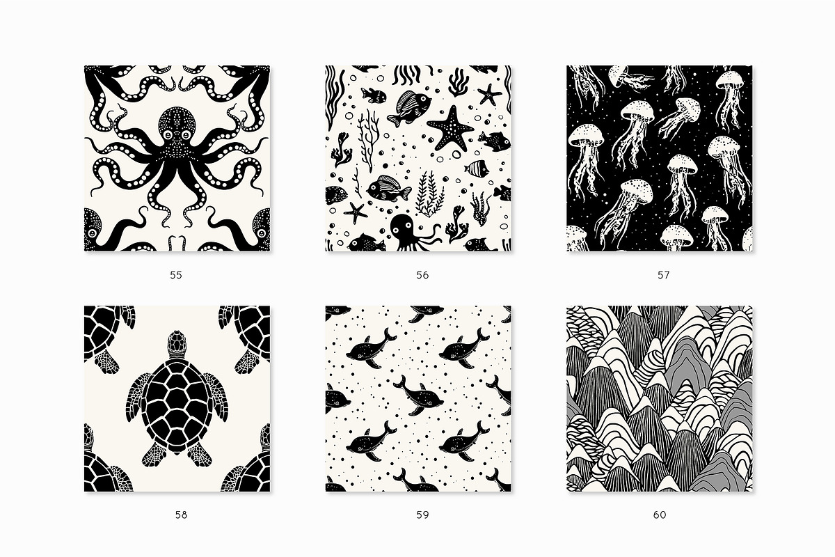 Underwater Seamless Patterns Bundle, a Pattern Graphic by Curly_Pat (Photo 12 of 15)