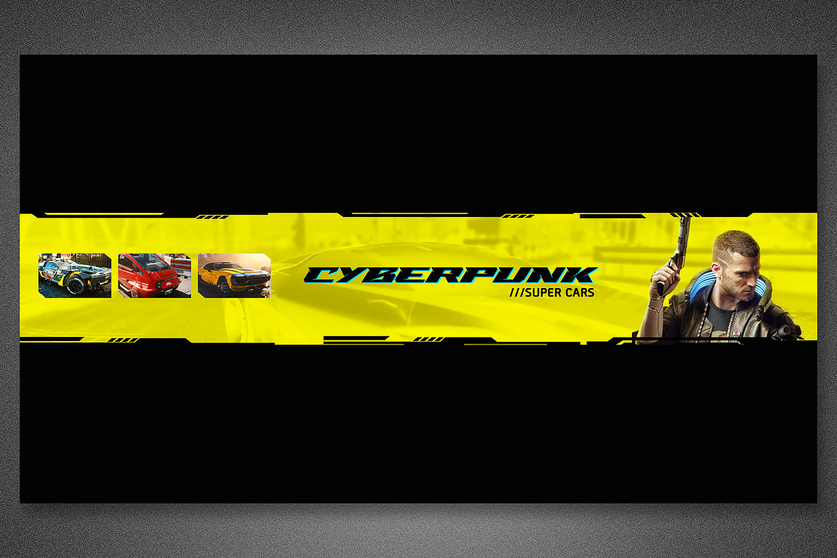 Cyberpunk YouTube Channel Art, a Social Media Template by loswl (Photo 2 of 8)