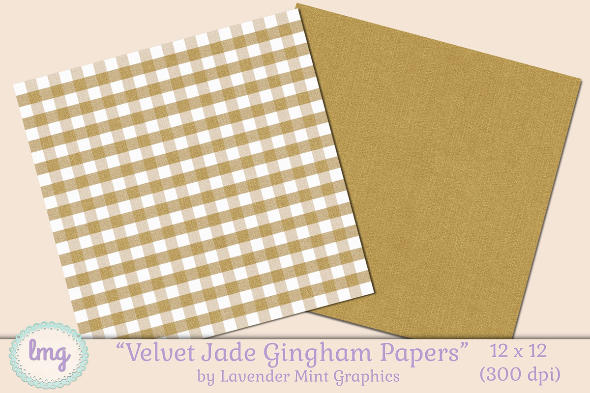 Velvet Jade Gingham Papers, a Pattern Graphic by Lavender Mint Graphics (Photo 5 of 7)