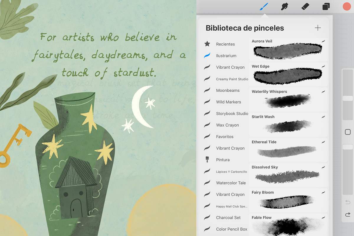 Ilustrarium brushes for procreate, a Brush Add-On by Eliza Moreno Illustration (Photo 2 of 6)