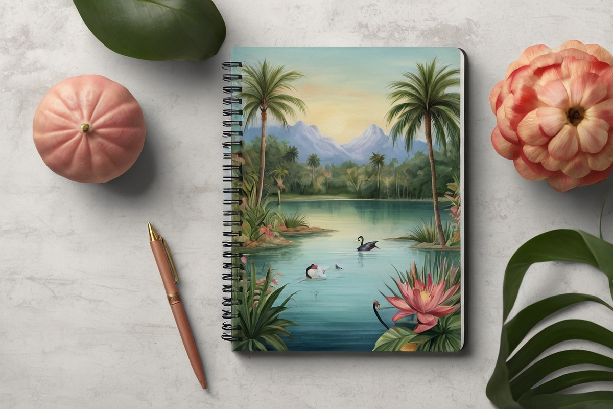 Jungle Tropical Landscape Wall Mural, a Wallpaper Graphic by by creative paper (Photo 11 of 12)