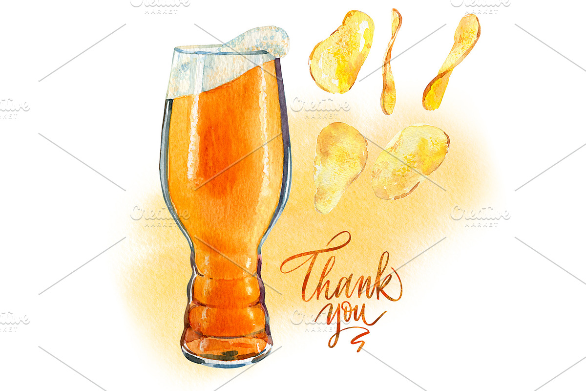 Beer & snacks watercolor collection, a Graphic by Natasha Koltsova (Photo 9 of 9)