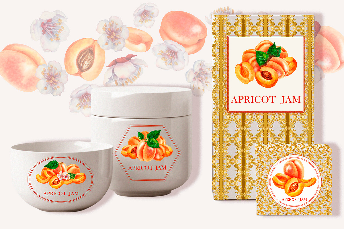 Apricot Jam & Juice, watercolor, a Food Illustration by EL_SUHOVA (Photo 10 of 14)