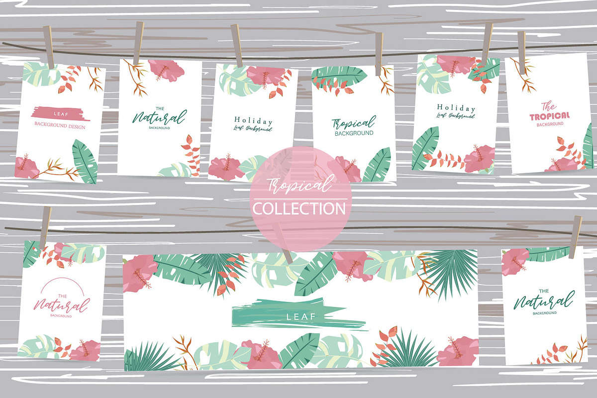 12 cute tropical design cards2#, a Card Template by Piixypeach (Photo 1 of 3)