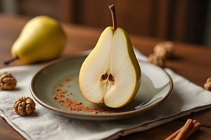Autumn Pear With Cinnamon And Walnut, a Photo by LOGOCREATIVE