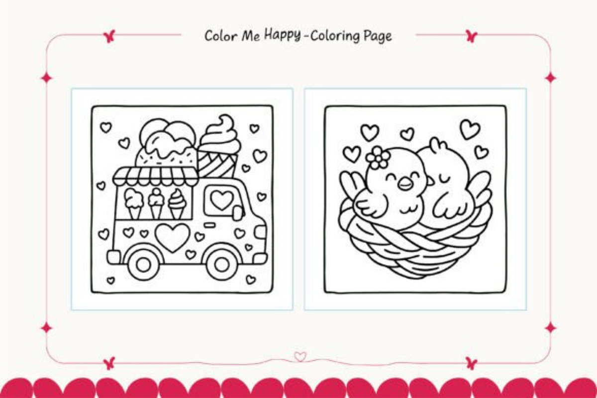 Valentine's Day Coloring Pages Bold, a Seasonal Illustration by Akrinity Digital (Photo 4 of 8)