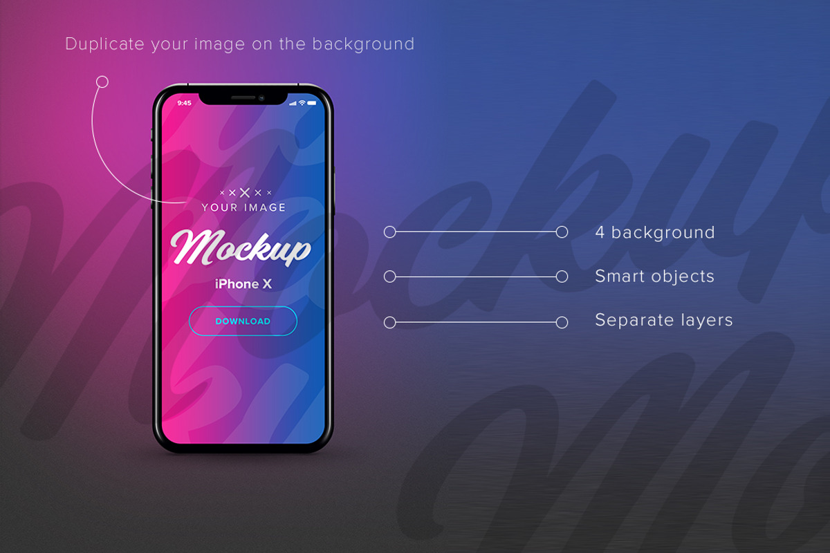 Mockup iphone x 10, an iPhone Mockup by shaman (Photo 1 of 4)