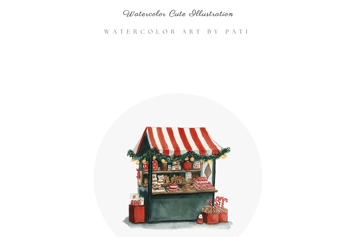Christmas Village Clipart Set, a Decorative Illustration by Pati Paints (Photo 5 of 10)