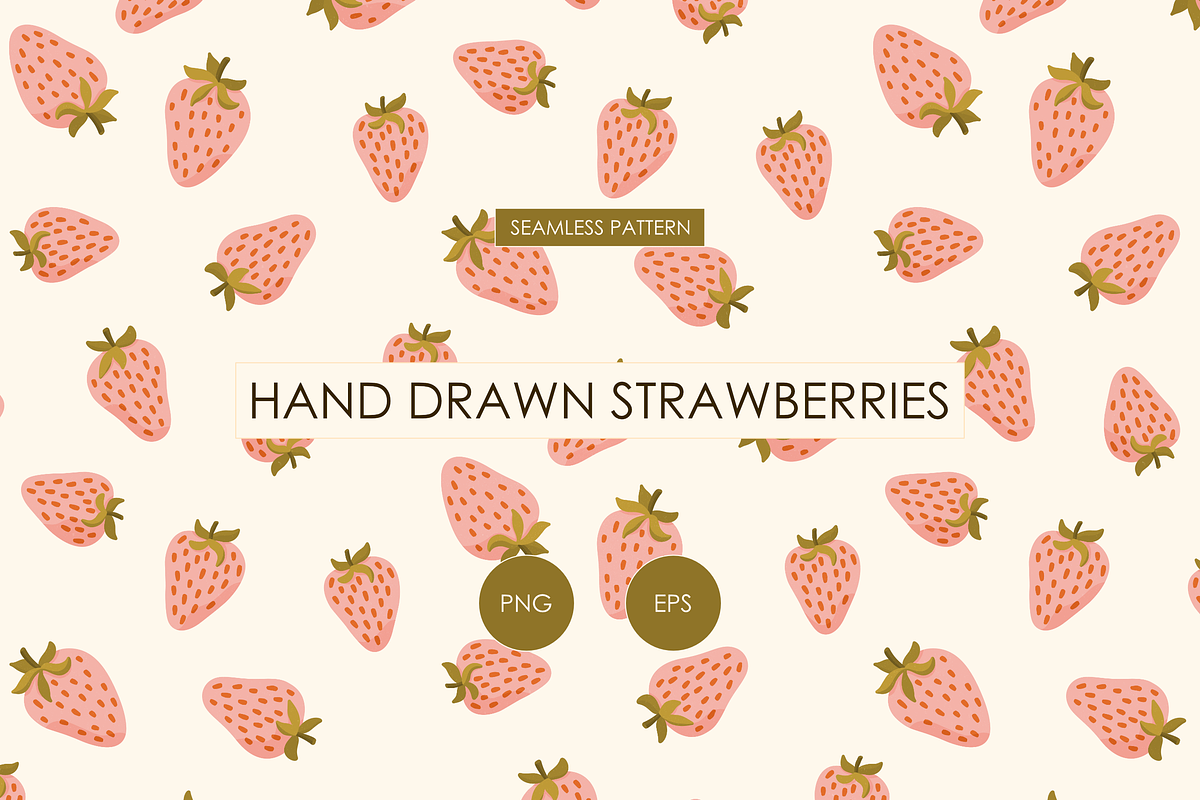 Strawberries Seamless Pattern, a Pattern Graphic by HonestiesPrintS (Photo 1 of 4)