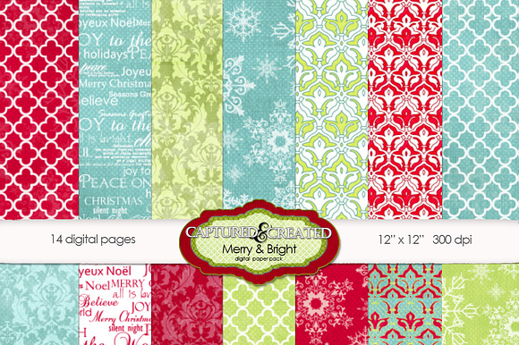Merry & Bright Christmas Papers 14 preview 6