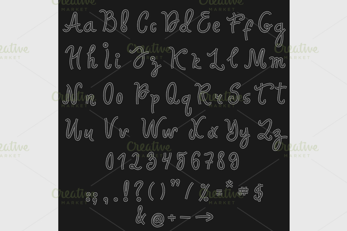 Vector alphabet. Hand drawn letters., a Font by IllustrationArtShop