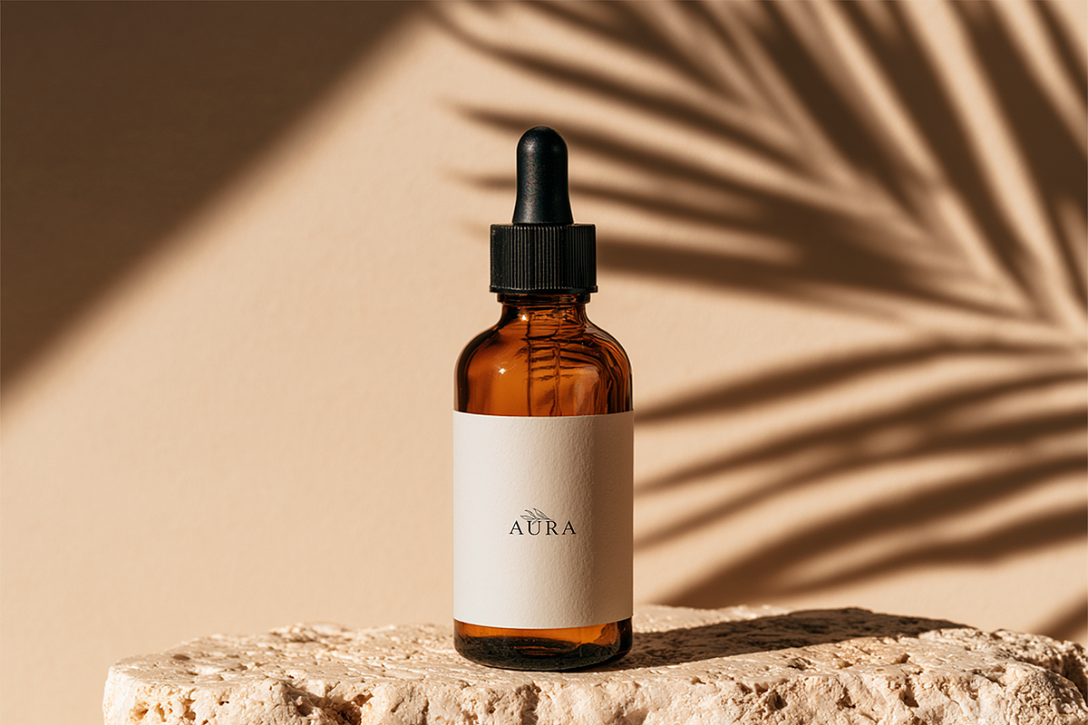 Amber Cosmetic Bottles Mockup 3 PSD, a Packaging Mockup by oxy_gen (Photo 2 of 4)