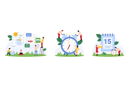 Time management set, tiny people add