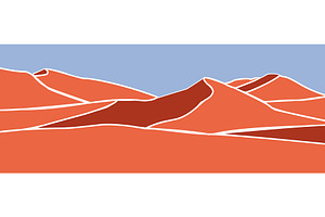 The natural landscape of the desert, a Decorative Illustration by RODINA