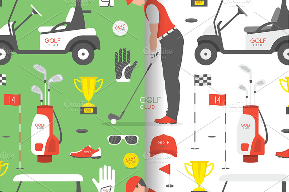 Seamless pattern with Golf game, a Pattern Graphic by Volyk (Photo 1 of 3)