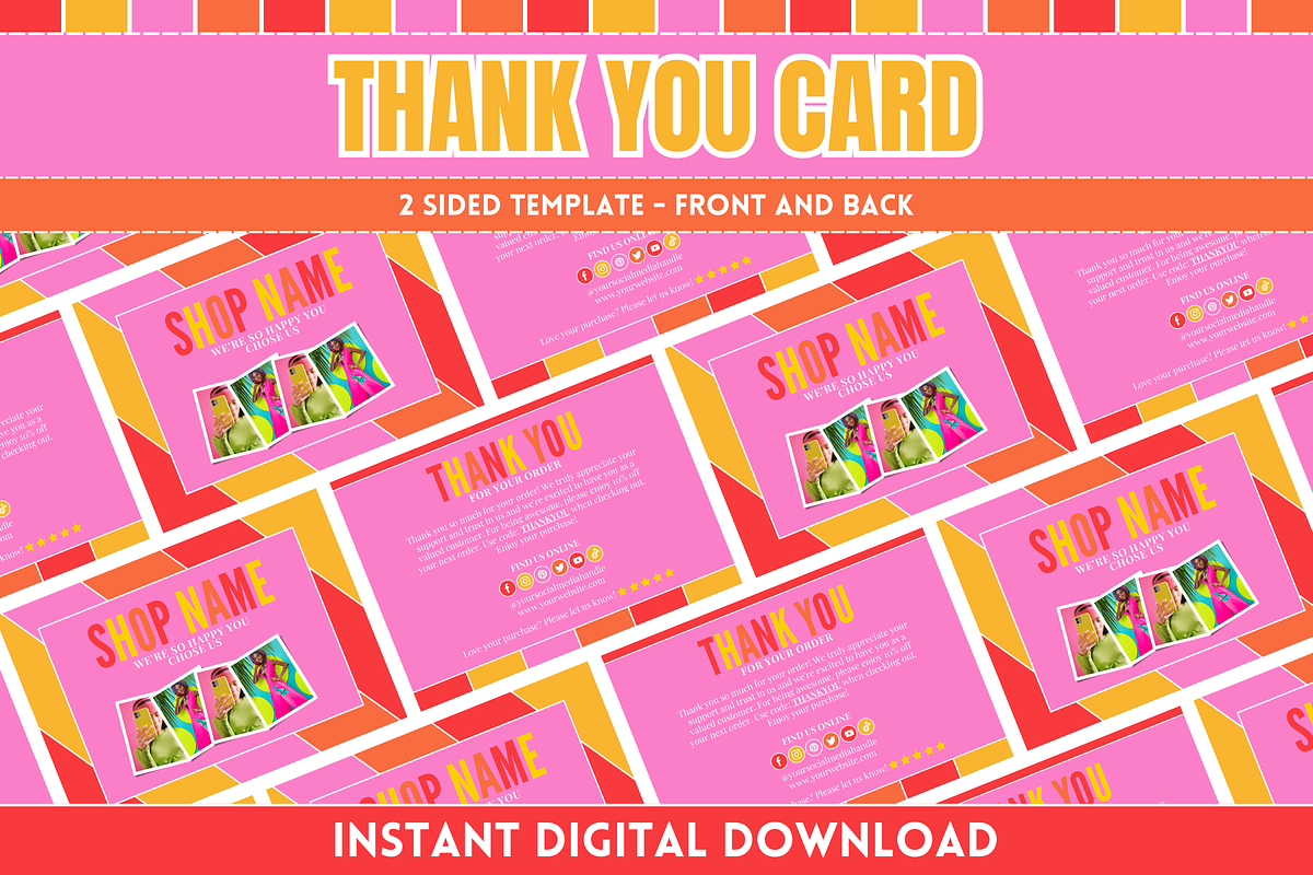 Colorful Thank You Card, a Card Template by SunshineStudioBoutique (Photo 1 of 10)
