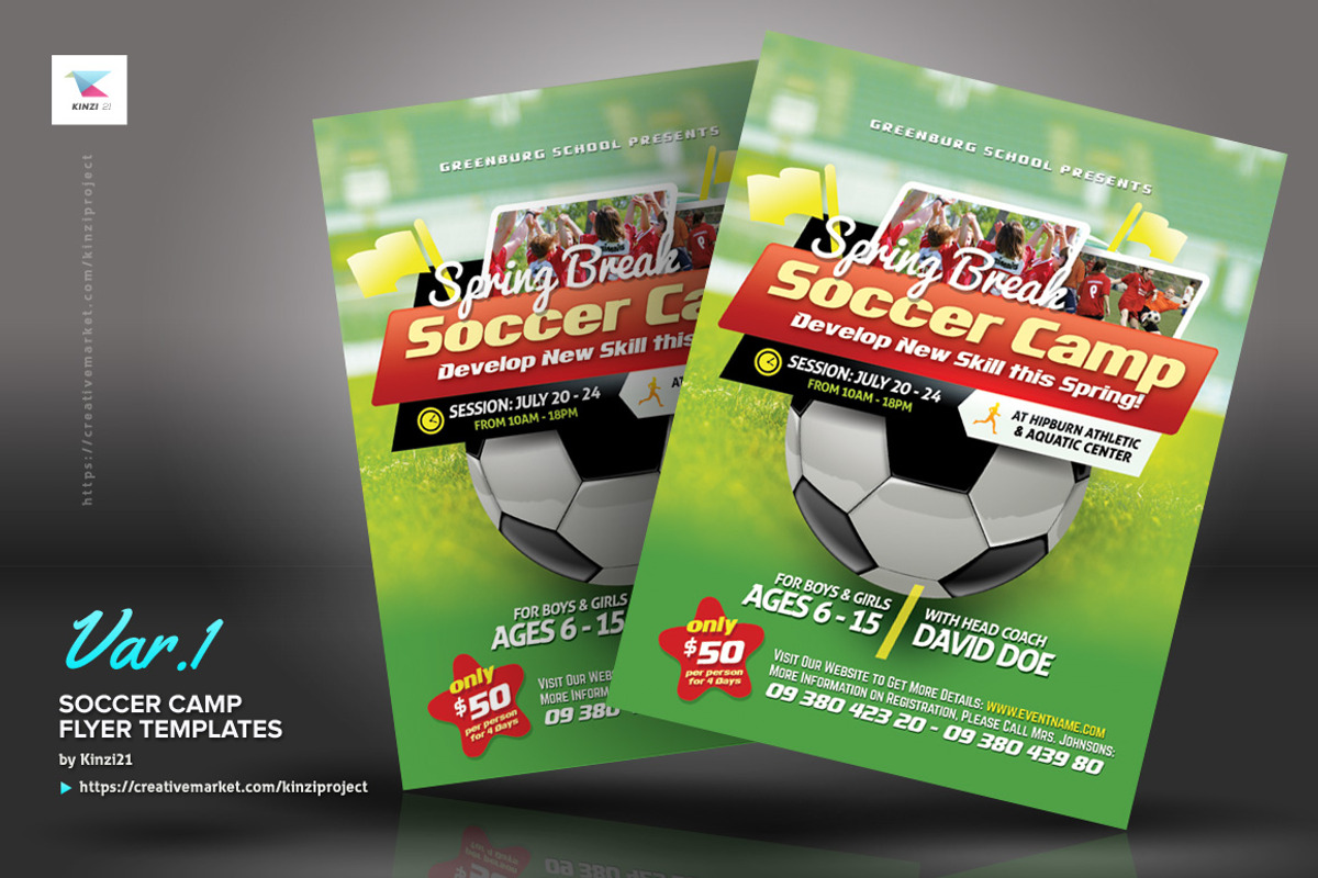Soccer Camp Flyer Templates, a Flyer Template by kinzi21 (Photo 2 of 4)