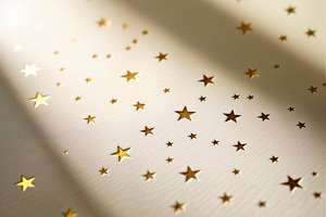 Luxury background with golden stars, a Photo by rarrarorro