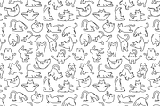 Zen Cats Yoga Asana Poses, a Pattern Graphic by Iconka (Thumbnail 4 of 7)