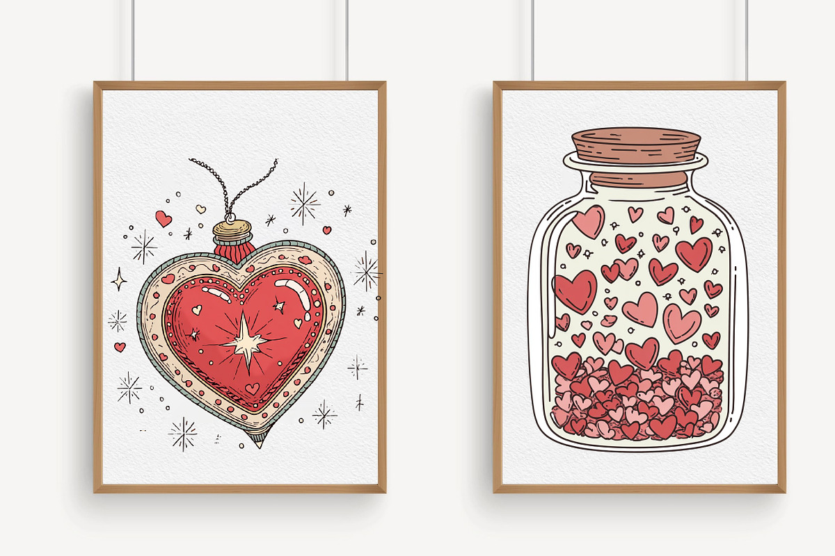 Whimsical Heart Day Clipart, an Illustration by Libby Wishes (Photo 3 of 5)