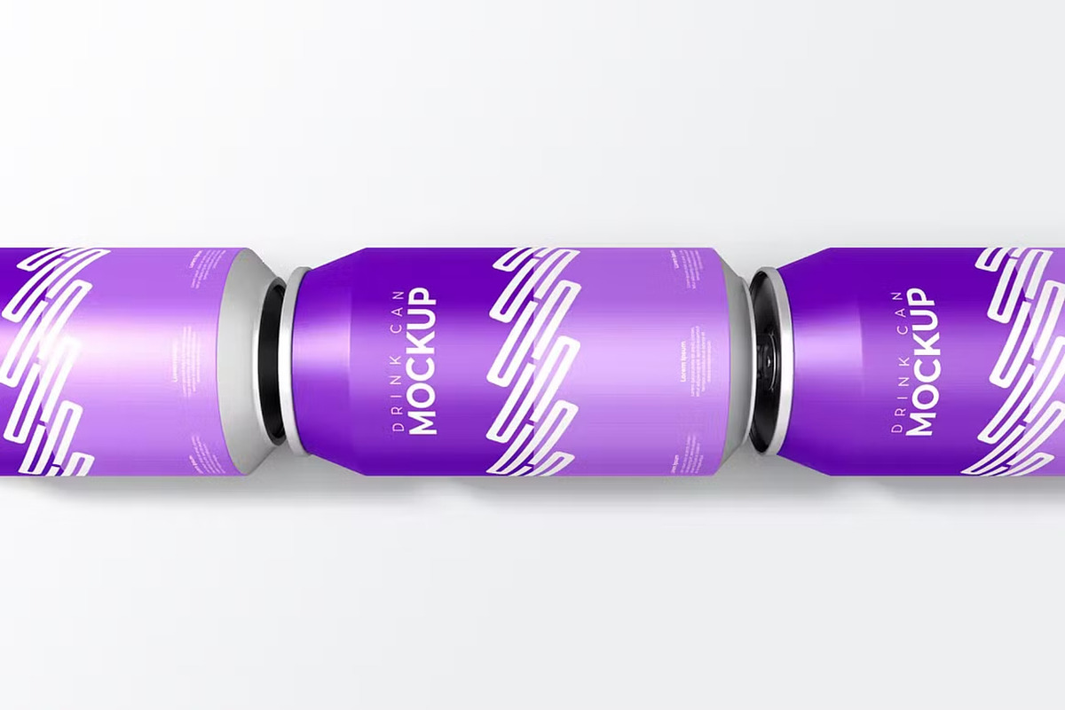 Drink Cans Mockup Template Set, a Cups & Container Mockup by GearShift (Photo 4 of 5)