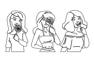 girl candy woman vector, a Person Illustration by pikepicture