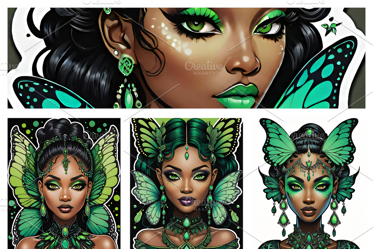 Verdant Veil:Emerald Fairy Portraits, an Illustration by ETARA by Mea Hau (Photo 1 of 7)