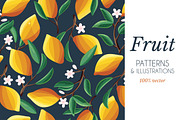 Fruit Patterns VECTOR, a Pattern Graphic by Blue Lela Design (Thumbnail 1 of 6)