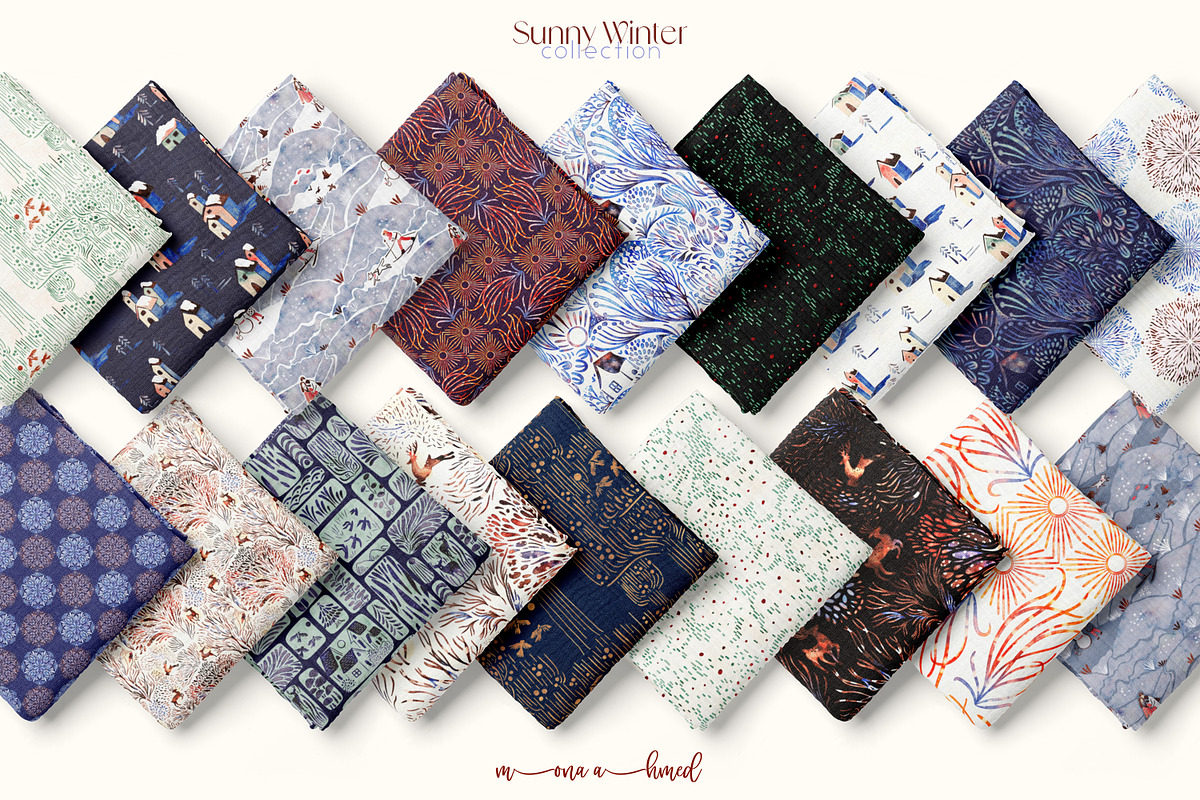 Sunny Winter: patterns & posters, a Decorative Illustration by Mona Ahmed (Photo 4 of 10)