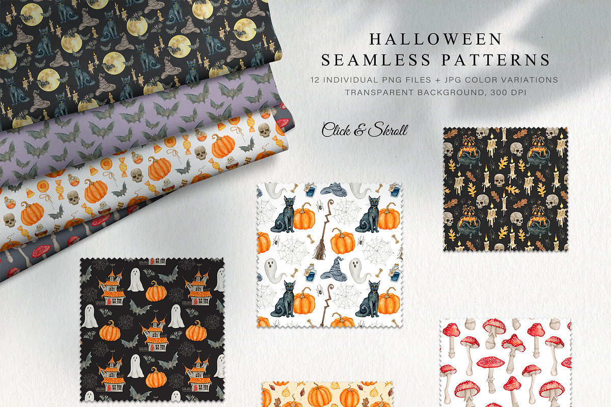 Halloween watercolor collection, a Decorative Illustration by CrystalinaShop (Photo 13 of 16)